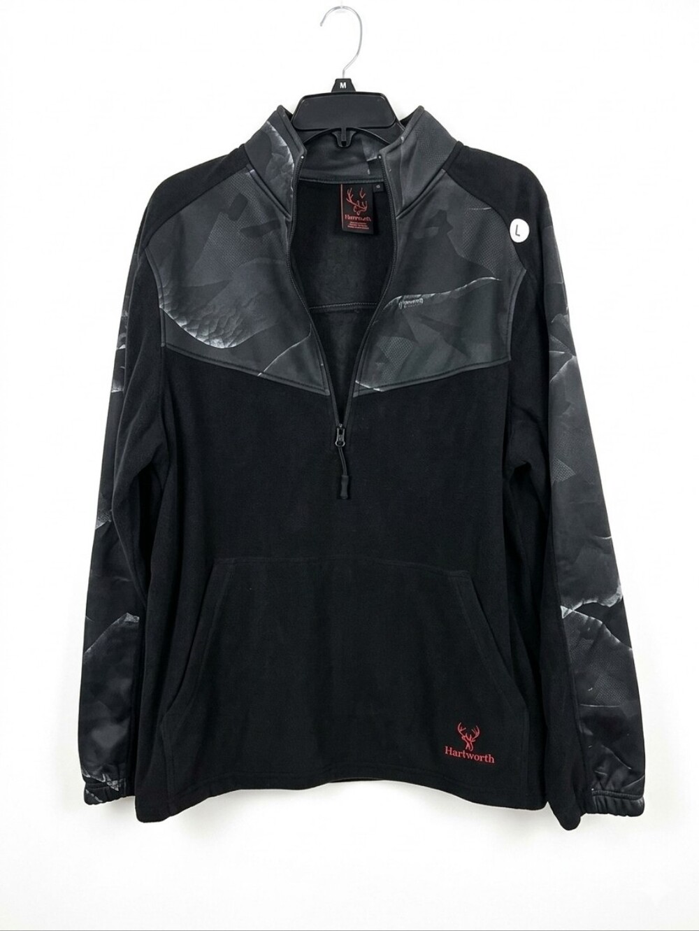 Men's Black Quarter-Zip Sweater - Huntworth Size L